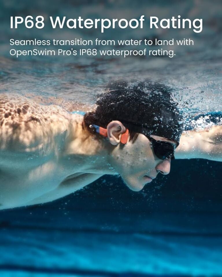 Shokz OpenSwim Pro Kemik İletimli MP3 Yüzme Kulaklığı (Gri) – IP68, 8GB Hafıza
