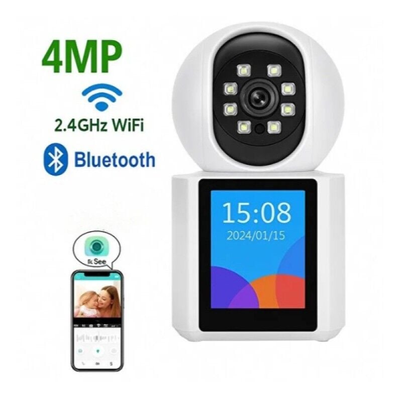 Akıllı Ev Kamerası 2.4 GHz WiFi 4MP Bluetooth Destekli Çift Yönlü Sesli Gece Görüşlü Güvenlik Kamerası