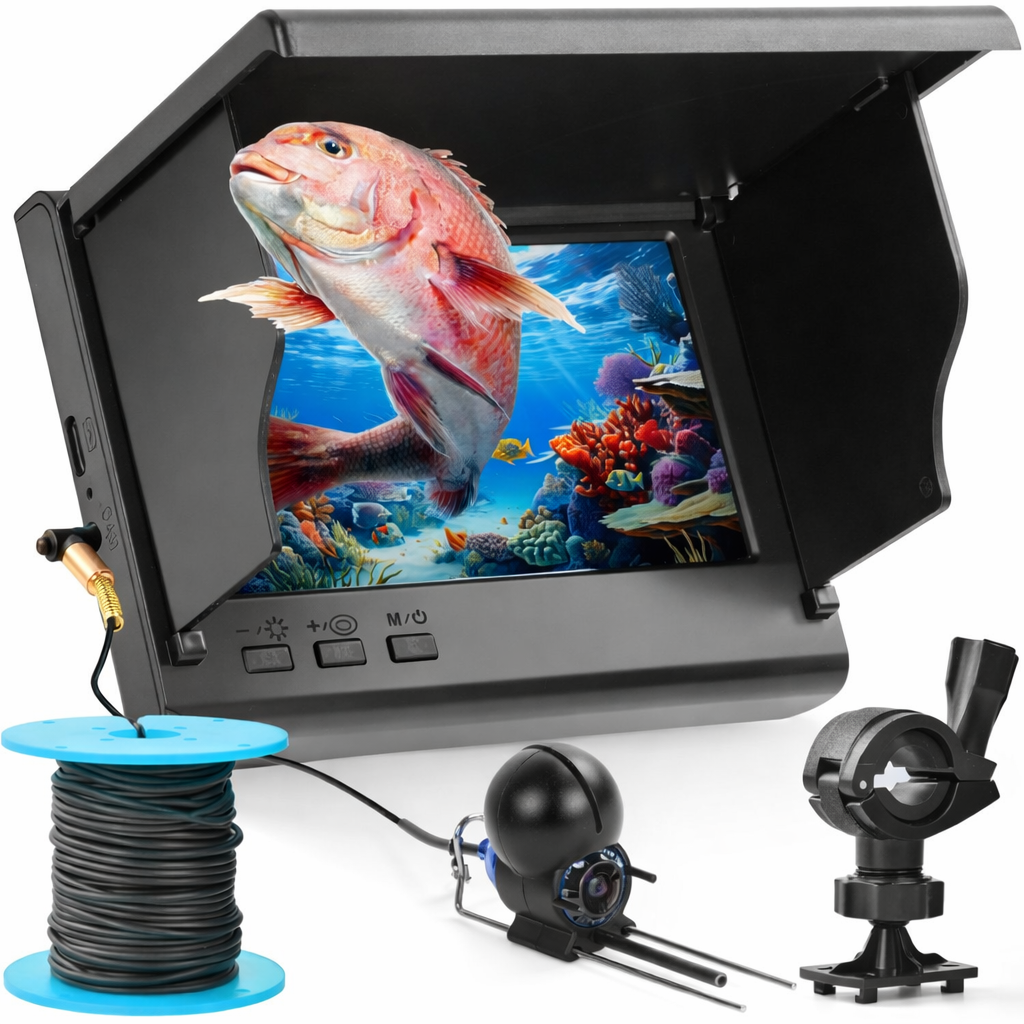 25 Metre Sualtı Balık Kamerası LED Işıklı Renkli Ekranlı Su Geçirmez Balıkçı Kamerası