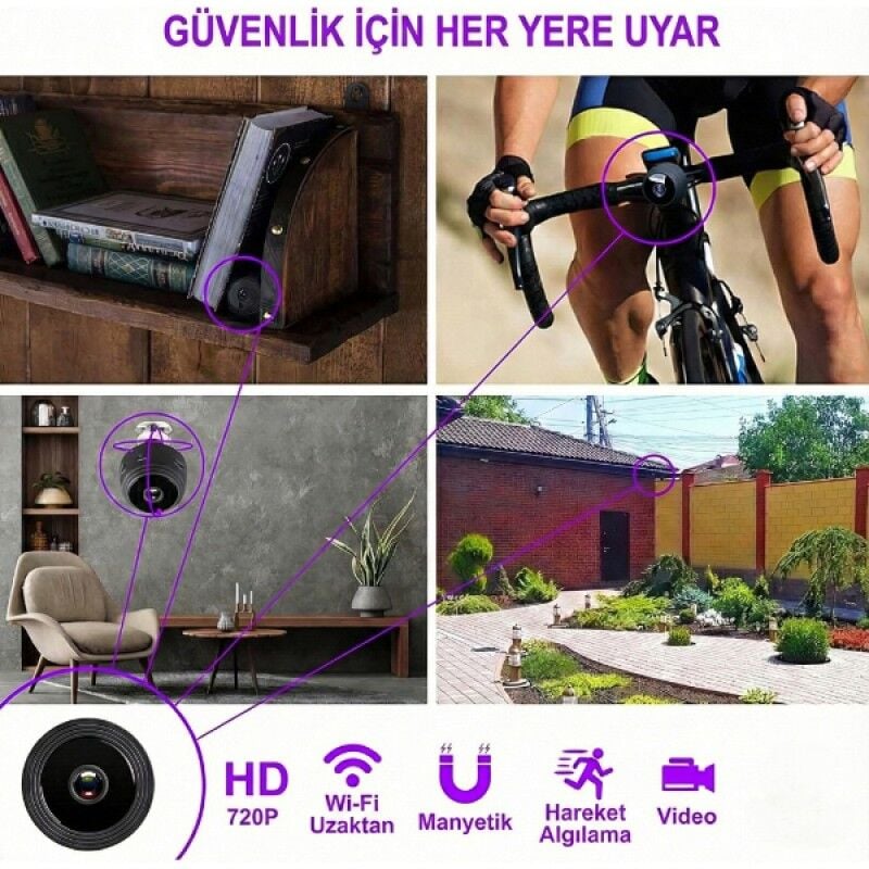 HD WiFi Mini Güvenlik Kamerası Gizli Kamera Hareket Algılama Uzaktan İzleme Kablosuz Kamera