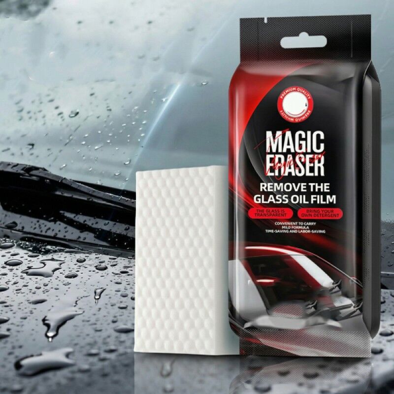 Magic Eraser Araç Cam Yağ Filmi Temizleme Süngeri Oil Film Temizleyici Çizmeden Temizler Su ile Aktif Cam Parlatıcı