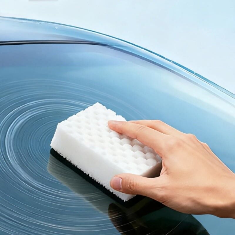 Magic Eraser Araç Cam Yağ Filmi Temizleme Süngeri Oil Film Temizleyici Çizmeden Temizler Su ile Aktif Cam Parlatıcı