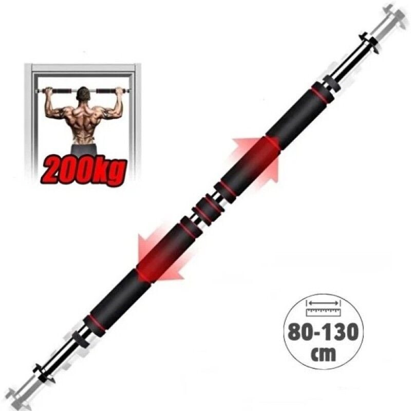 80-130 cm Ayarlanabilir Barfiks Demiri Kapı Arası Teleskopik 200 Kg Taşıma Kapasiteli Sünger Tutma Ev Tipi Fitness Barı
