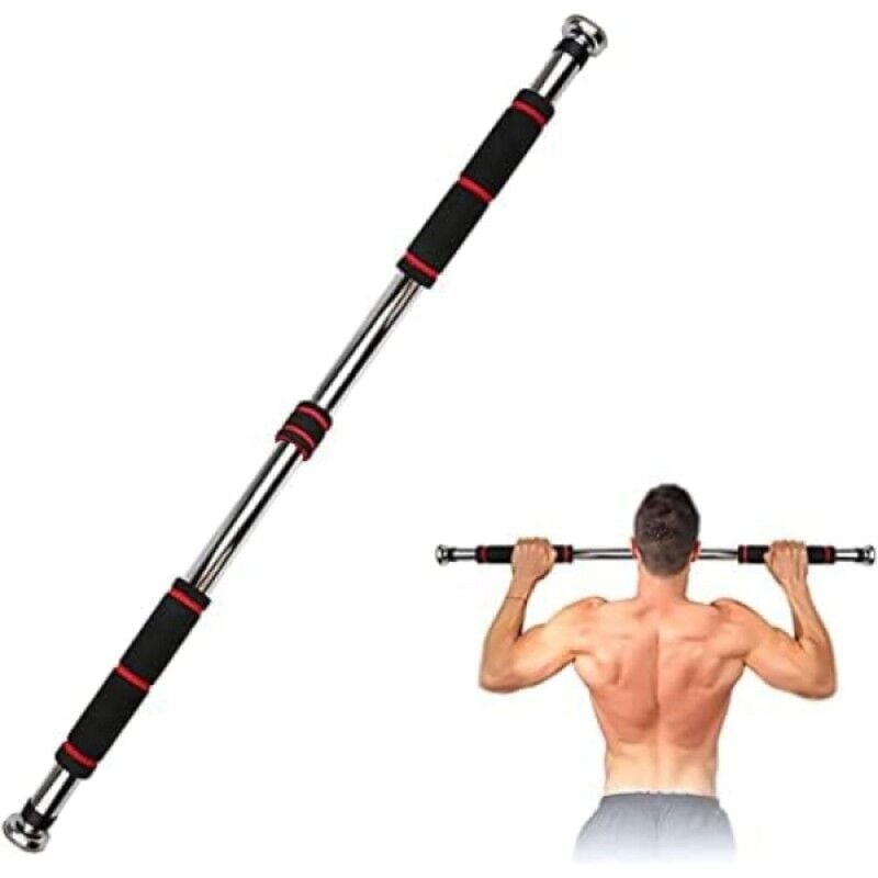 80-130 cm Ayarlanabilir Barfiks Demiri Kapı Arası Teleskopik 200 Kg Taşıma Kapasiteli Sünger Tutma Ev Tipi Fitness Barı
