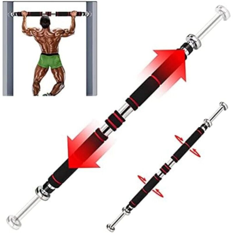 80-130 cm Ayarlanabilir Barfiks Demiri Kapı Arası Teleskopik 200 Kg Taşıma Kapasiteli Sünger Tutma Ev Tipi Fitness Barı