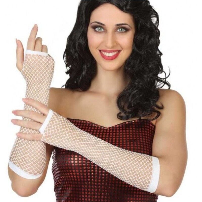 Beyaz File Uzun Eldiven Gelin Eldiveni Şık Düğün Balo Davet Aksesuarı Zarif Esnek Kadın Eldiven