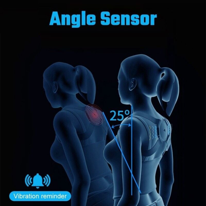 Sensörlü Titreşimli Dik Duruş Korsesi USB Şarjlı Postür Düzeltici Omuz Sırt Destek Korse Ergonomik Tasarım