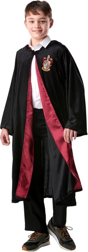 Harry Potter Çocuk Kostümü Gryffindor 9-10 Yaş Kapşonlu Cübbe Asa Gözlük Seti Büyücü Kostümü Parti Okul Etkinliği