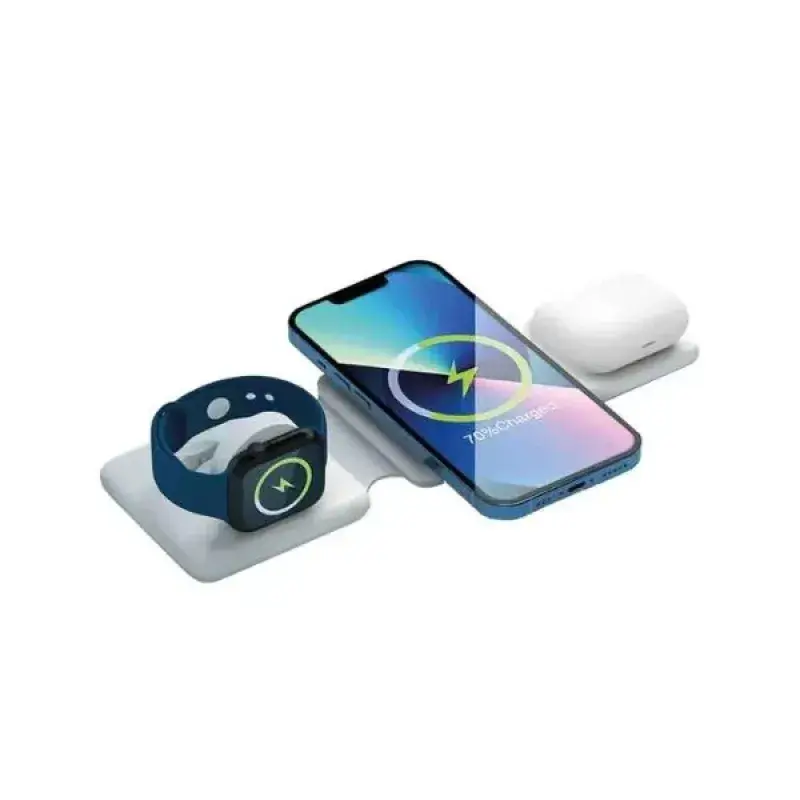 Kablosuz Şarj Standı 3'ü 1 Arada Telefon Saat Kulaklık Şarj İstasyonu Katlanabilir Hızlı Şarj Standı