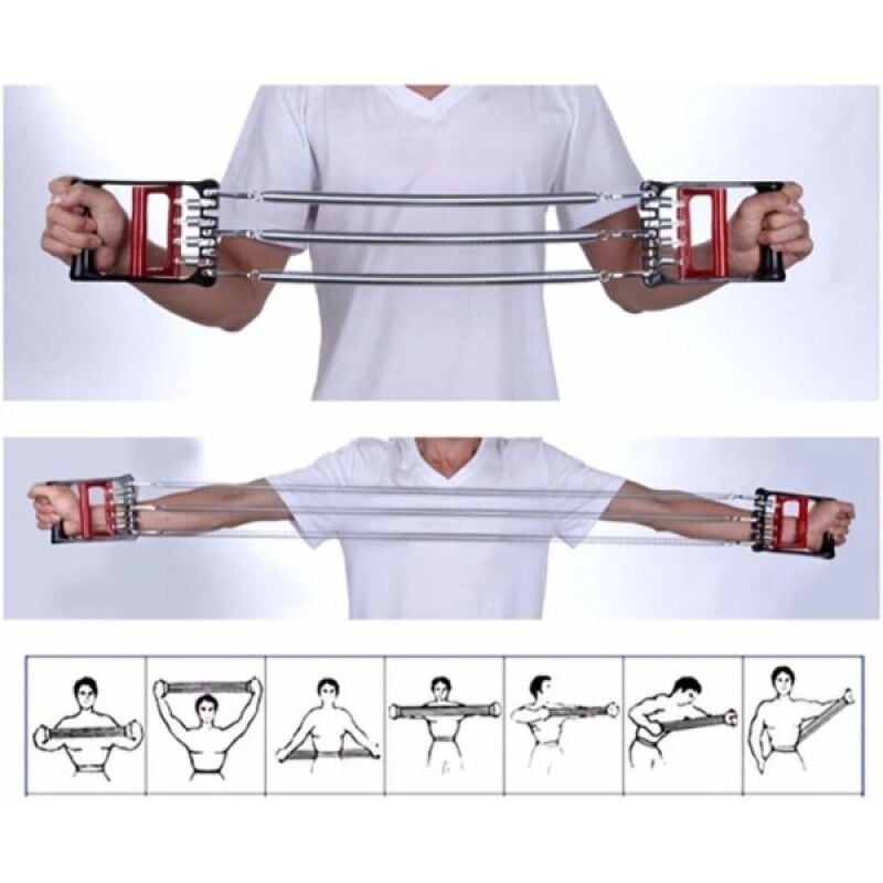Göğüs Egzersizi Fitness Yayı Direnç Lastiği Chest Expander Kol Omuz Sırt Antrenman Aleti