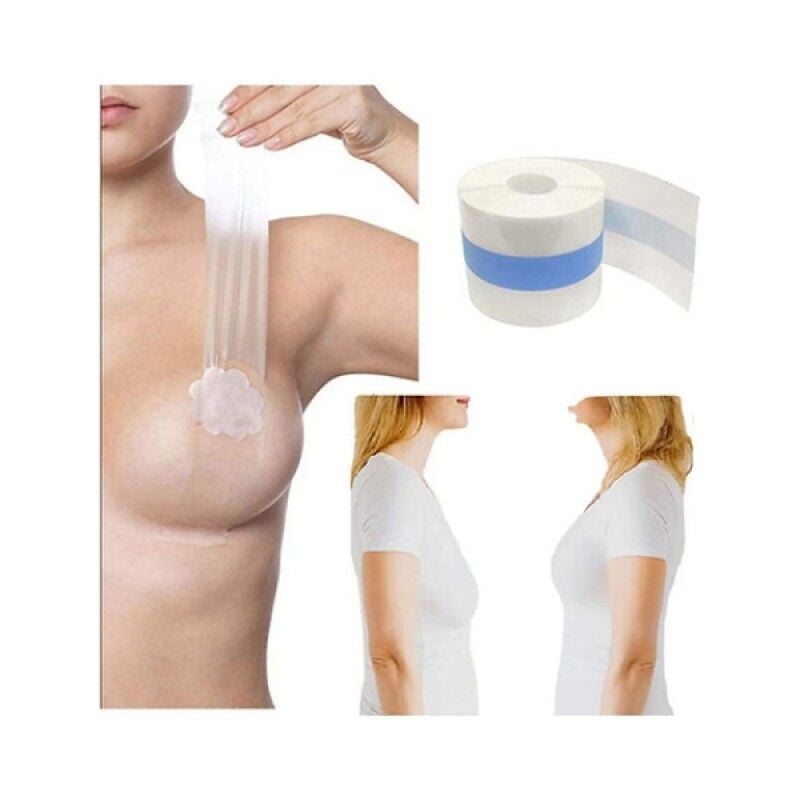 5 Metre Görünmez Push Up Göğüs Dikleştirici Bant Şeffaf Göğüs Bandı Straplez Sütyen Alternatifi Dekolte Bant Gelinlik Elbise İçin Göğüs Kaldırıcı Bant