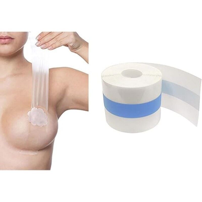 5 Metre Görünmez Push Up Göğüs Dikleştirici Bant Şeffaf Göğüs Bandı Straplez Sütyen Alternatifi Dekolte Bant Gelinlik Elbise İçin Göğüs Kaldırıcı Bant