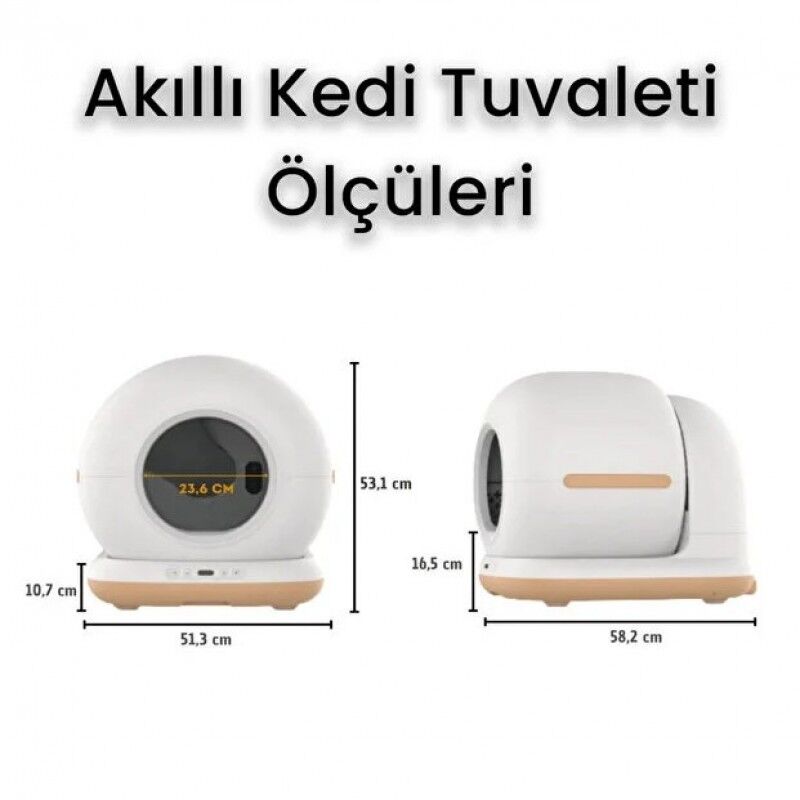 HD Kameralı Akıllı Kedi Tuvaleti Otomatik Temizleme UV Sterilizasyon WiFi Kontrollü Büyük Hacimli Kedi Tuvaleti 75L 12 Kg Kapasiteli Akıllı Pet Tuvaleti