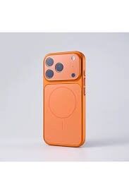 iPhone 17 Pro Max Kılıf Turuncu – Mat  Anti-Glare Buzlu Cam, MagSafe Uyumlu, Darbe Emici Şeffaf Kenar