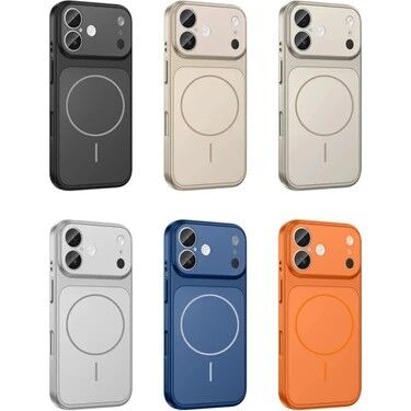 iPhone 17 Pro Max Kılıf Turuncu – Mat  Anti-Glare Buzlu Cam, MagSafe Uyumlu, Darbe Emici Şeffaf Kenar