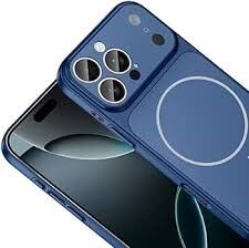 iPhone 17 Pro Kılıf Parlement Mavisi – Mat AG Glass Anti-Glare Buzlu Cam, MagSafe Uyumlu, Darbe Emici Şeffaf Kenar