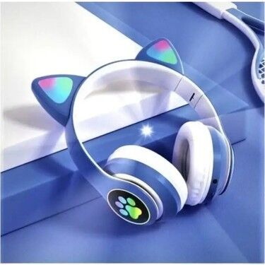 Kedi Figürlü Bluetooth Kulaklık – LED Işıklı Kulak Detaylı, Kablosuz Bluetooth 5.0, TF Kart Destekli, Şarj Edilebilir, Güçlü Baslı, Çocuk ve Gençler İçin Renkli ve Eğlenceli Kulaklık Modeli