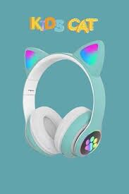 Yeşil Kedi Figürlü Bluetooth Kulaklık – LED Işıklı Tasarım, Kablosuz Konfor ve Güçlü Bas Performansı