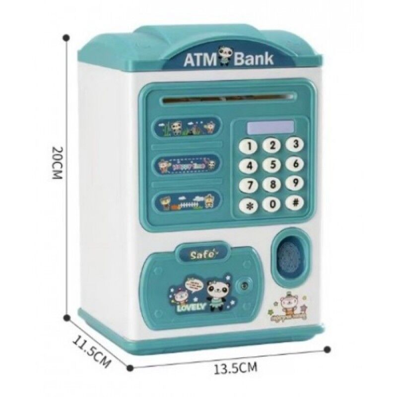 Yeşil Parmak İzi ve Şifreli Elektronik ATM Kumbara – Otomatik Para Çekme Özellikli, Güvenli Çocuk Kumbarası